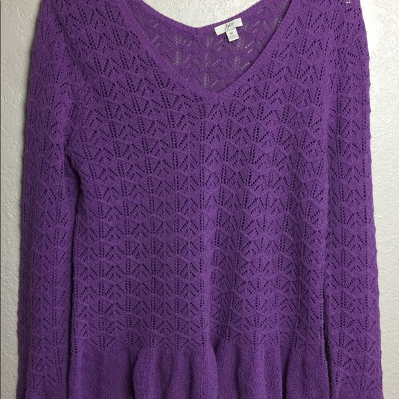 Jjill Purple Pointelle sweater - Picture 3 of 8